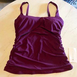 New Athleta Plum Tankini Swim Top 40 D/DD, XL